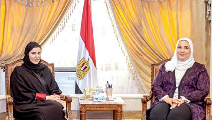 They reviewed international cooperation and joint initiatives, The Minister of Development meets with the Egyptian Minister of Social Solidarity