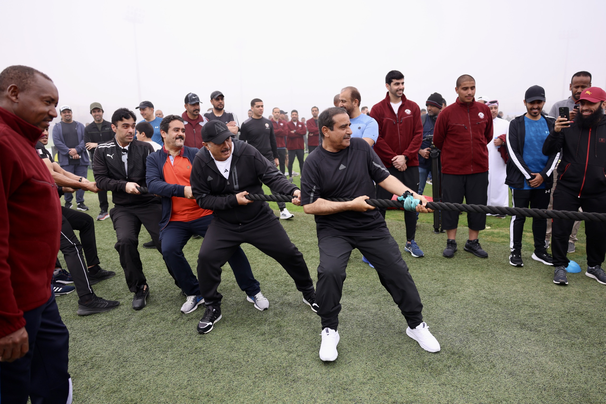 A joint celebration of Sports Day by the Ministry of Social Development, the Ministry of Justice, the Qatar Foundation for Social Action, and the National Service Academy