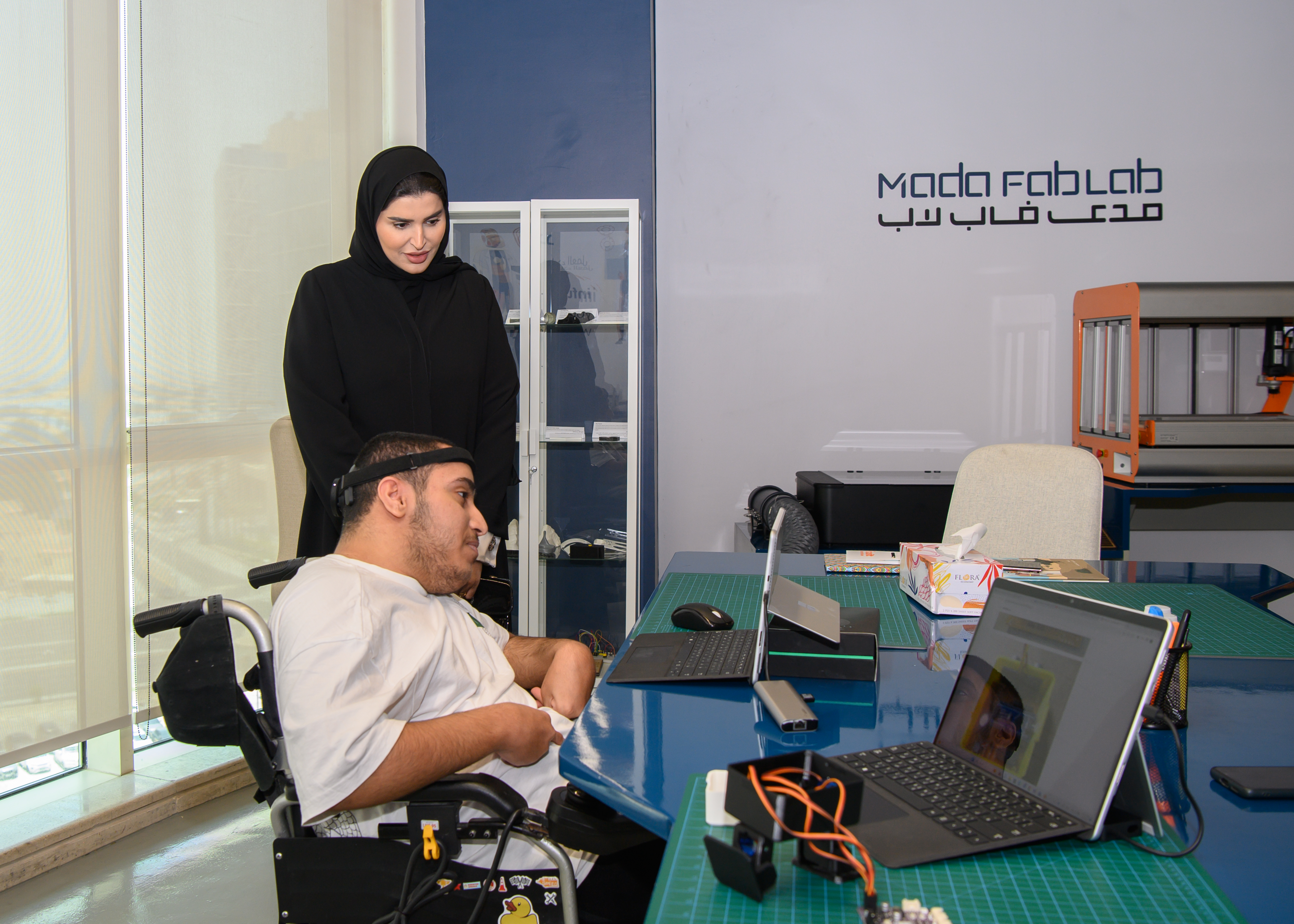 The Minister of Social Development and Family conducts an inspects visit to the Assistive Technology (Mada) 